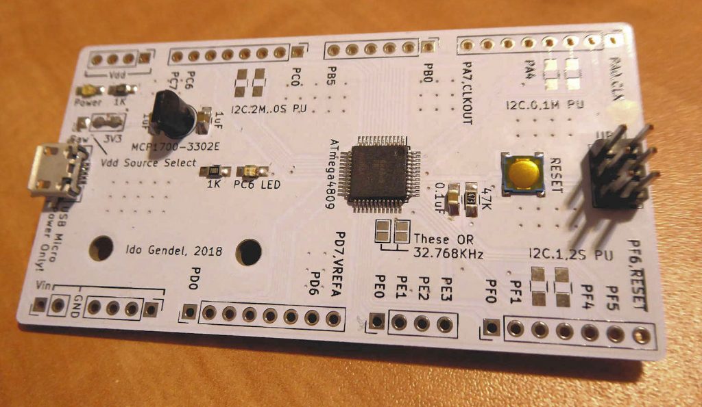 לוח הערכה והתנסות עבור המיקרו-בקר ATmega4809