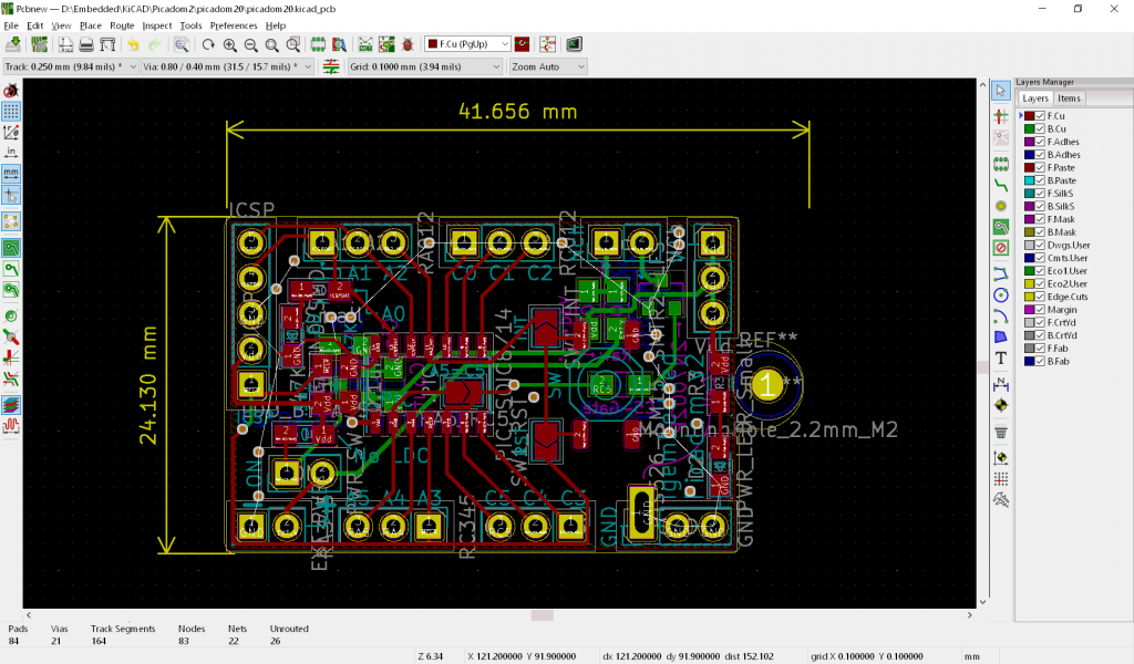 תכנון של PCB פשוט (שתי שכבות) בתוכנת העריכה KiCAD